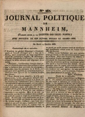 Journal politique de Mannheim (Gazette des Deux-Ponts) Dienstag 14. Oktober 1806