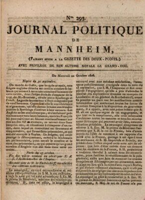 Journal politique de Mannheim (Gazette des Deux-Ponts) Mittwoch 22. Oktober 1806