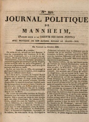 Journal politique de Mannheim (Gazette des Deux-Ponts) Freitag 24. Oktober 1806