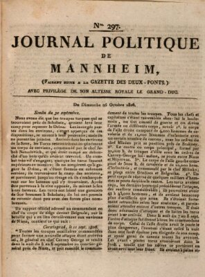 Journal politique de Mannheim (Gazette des Deux-Ponts) Sonntag 26. Oktober 1806