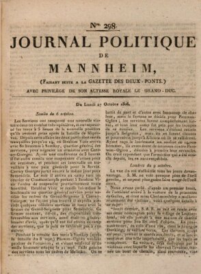 Journal politique de Mannheim (Gazette des Deux-Ponts) Montag 27. Oktober 1806