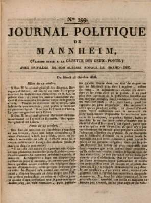 Journal politique de Mannheim (Gazette des Deux-Ponts) Dienstag 28. Oktober 1806