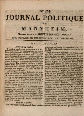 Journal politique de Mannheim (Gazette des Deux-Ponts) Samstag 1. November 1806