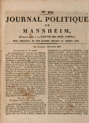 Journal politique de Mannheim (Gazette des Deux-Ponts) Freitag 7. November 1806