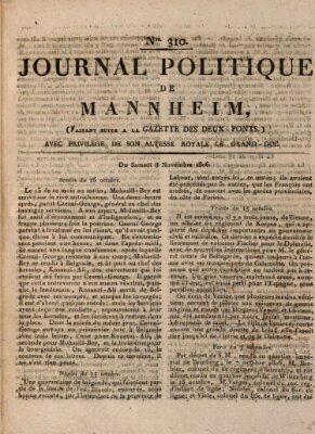 Journal politique de Mannheim (Gazette des Deux-Ponts) Samstag 8. November 1806