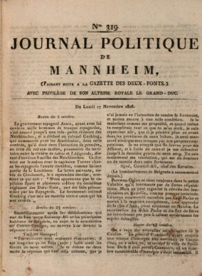 Journal politique de Mannheim (Gazette des Deux-Ponts) Montag 17. November 1806