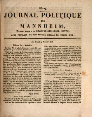 Journal politique de Mannheim (Gazette des Deux-Ponts) Samstag 9. Januar 1808