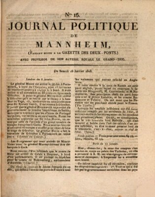 Journal politique de Mannheim (Gazette des Deux-Ponts) Samstag 16. Januar 1808