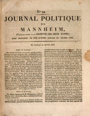 Journal politique de Mannheim (Gazette des Deux-Ponts) Freitag 22. Januar 1808