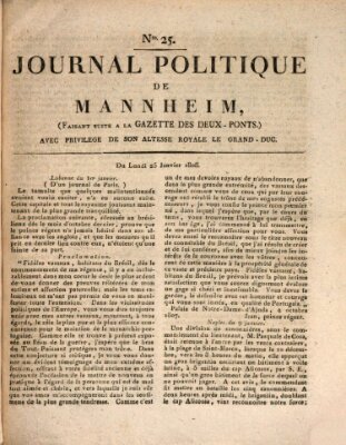 Journal politique de Mannheim (Gazette des Deux-Ponts) Montag 25. Januar 1808