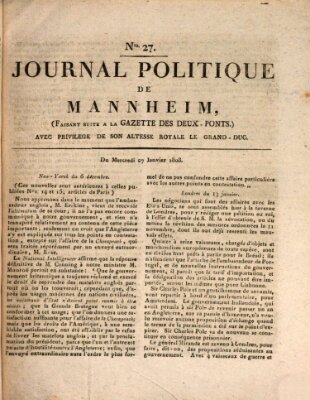 Journal politique de Mannheim (Gazette des Deux-Ponts) Mittwoch 27. Januar 1808