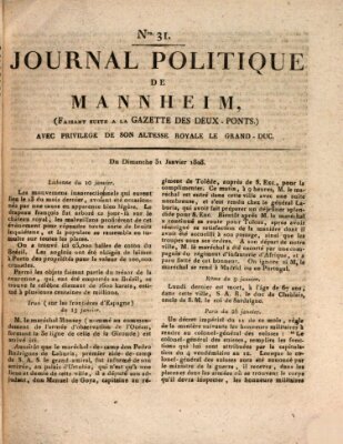 Journal politique de Mannheim (Gazette des Deux-Ponts) Sonntag 31. Januar 1808