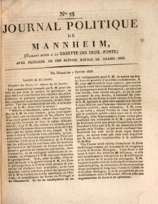 Journal politique de Mannheim (Gazette des Deux-Ponts) Sonntag 7. Februar 1808