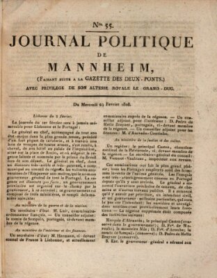 Journal politique de Mannheim (Gazette des Deux-Ponts) Mittwoch 24. Februar 1808