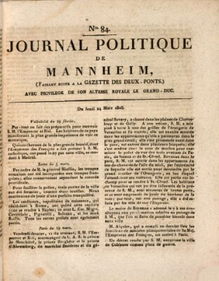 Journal politique de Mannheim (Gazette des Deux-Ponts) Donnerstag 24. März 1808