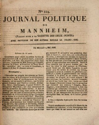 Journal politique de Mannheim (Gazette des Deux-Ponts) Mittwoch 4. Mai 1808