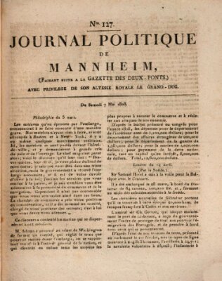 Journal politique de Mannheim (Gazette des Deux-Ponts) Samstag 7. Mai 1808