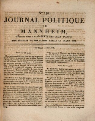 Journal politique de Mannheim (Gazette des Deux-Ponts) Dienstag 10. Mai 1808