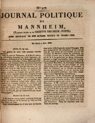 Journal politique de Mannheim (Gazette des Deux-Ponts) Dienstag 7. Juni 1808