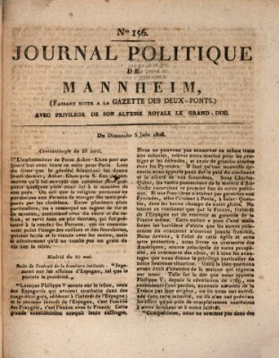 Journal politique de Mannheim (Gazette des Deux-Ponts) Sonntag 5. Juni 1808