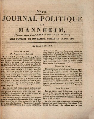 Journal politique de Mannheim (Gazette des Deux-Ponts) Dienstag 31. Mai 1808