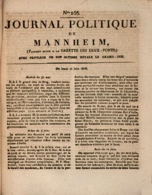 Journal politique de Mannheim (Gazette des Deux-Ponts) Donnerstag 16. Juni 1808