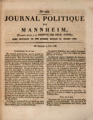 Journal politique de Mannheim (Gazette des Deux-Ponts) Freitag 17. Juni 1808