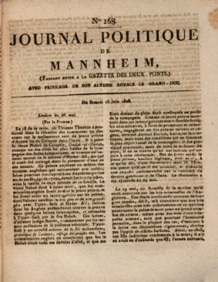 Journal politique de Mannheim (Gazette des Deux-Ponts) Samstag 18. Juni 1808