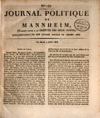 Journal politique de Mannheim (Gazette des Deux-Ponts) Dienstag 5. Juli 1808