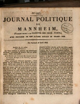 Journal politique de Mannheim (Gazette des Deux-Ponts) Freitag 26. August 1808