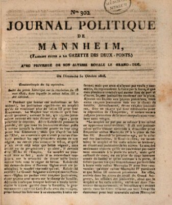 Journal politique de Mannheim (Gazette des Deux-Ponts) Sonntag 30. Oktober 1808