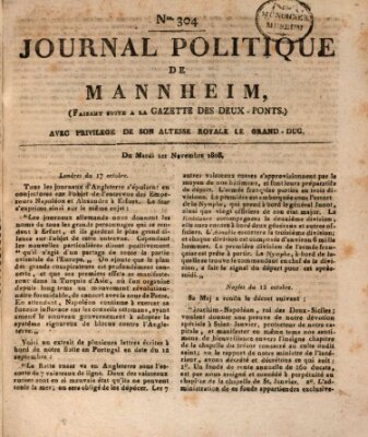 Journal politique de Mannheim (Gazette des Deux-Ponts) Dienstag 1. November 1808