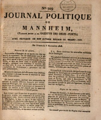 Journal politique de Mannheim (Gazette des Deux-Ponts) Sonntag 6. November 1808