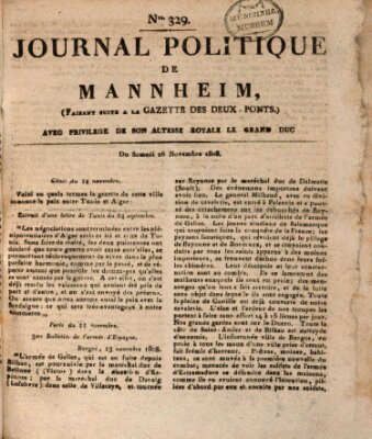 Journal politique de Mannheim (Gazette des Deux-Ponts) Samstag 26. November 1808