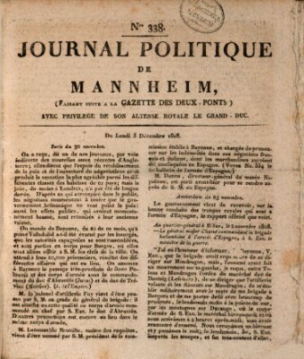 Journal politique de Mannheim (Gazette des Deux-Ponts) Montag 5. Dezember 1808