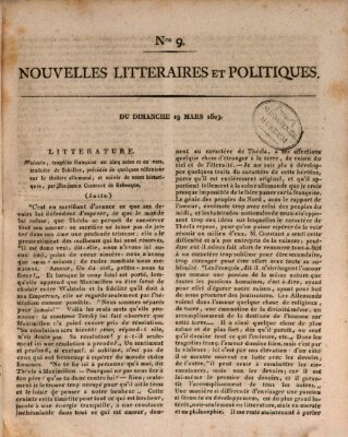 Nouvelles littéraires et politiques (Gazette des Deux-Ponts) Sonntag 19. März 1809