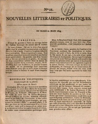 Nouvelles littéraires et politiques (Gazette des Deux-Ponts) Dienstag 21. März 1809