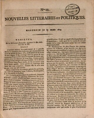 Nouvelles littéraires et politiques (Gazette des Deux-Ponts) Freitag 31. März 1809