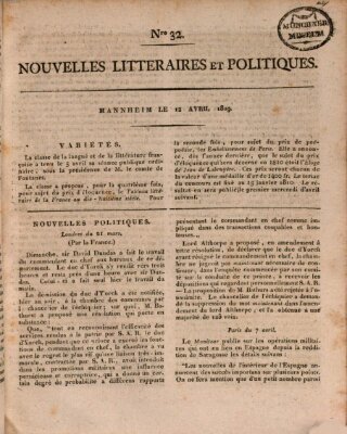 Nouvelles littéraires et politiques (Gazette des Deux-Ponts) Mittwoch 12. April 1809