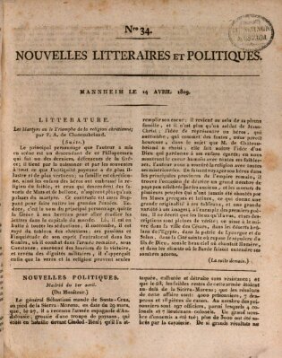 Nouvelles littéraires et politiques (Gazette des Deux-Ponts) Freitag 14. April 1809