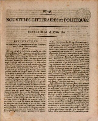 Nouvelles littéraires et politiques (Gazette des Deux-Ponts) Samstag 15. April 1809