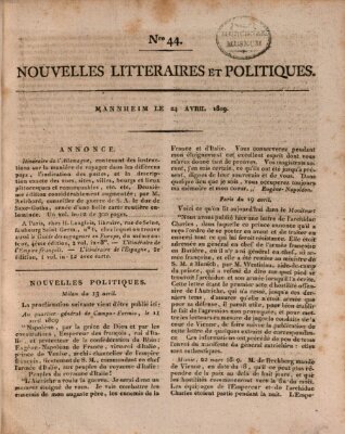 Nouvelles littéraires et politiques (Gazette des Deux-Ponts) Montag 24. April 1809