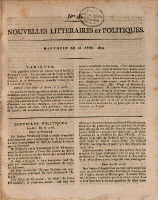 Nouvelles littéraires et politiques (Gazette des Deux-Ponts) Mittwoch 26. April 1809