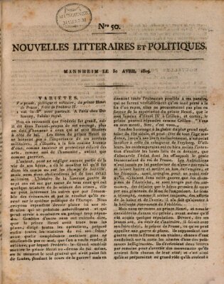 Nouvelles littéraires et politiques (Gazette des Deux-Ponts) Sonntag 30. April 1809