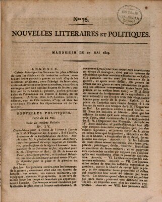 Nouvelles littéraires et politiques (Gazette des Deux-Ponts) Samstag 27. Mai 1809