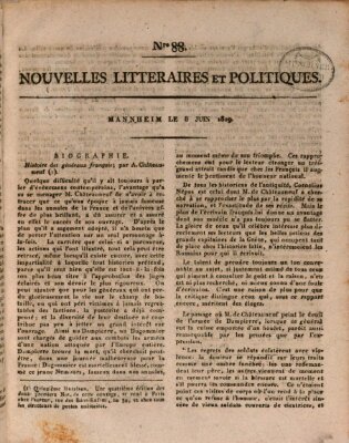 Nouvelles littéraires et politiques (Gazette des Deux-Ponts) Donnerstag 8. Juni 1809