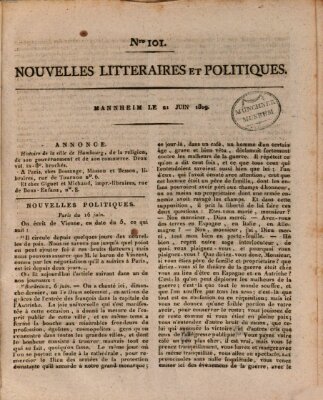 Nouvelles littéraires et politiques (Gazette des Deux-Ponts) Mittwoch 21. Juni 1809