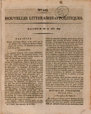 Nouvelles littéraires et politiques (Gazette des Deux-Ponts) Donnerstag 22. Juni 1809