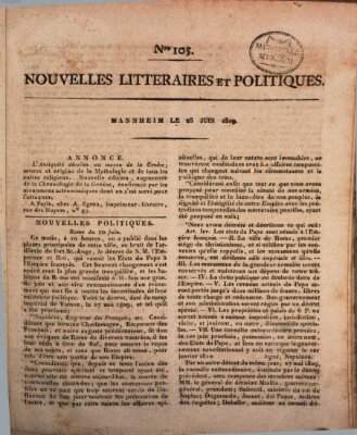 Nouvelles littéraires et politiques (Gazette des Deux-Ponts) Sonntag 25. Juni 1809