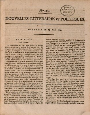 Nouvelles littéraires et politiques (Gazette des Deux-Ponts) Donnerstag 29. Juni 1809